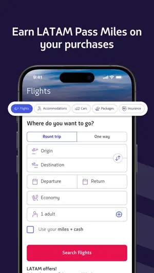 LATAM: Flights, Hotels, Cars screenshot 2