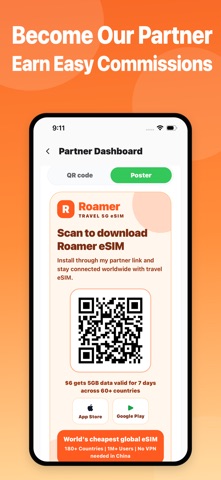 Roamer:Global eSIM |2nd number iPhone screenshot