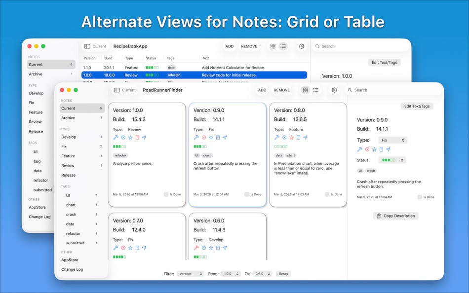 #2. AppNotes - Developer Logs (macOS) Göre: FBotLogic Solutions Inc