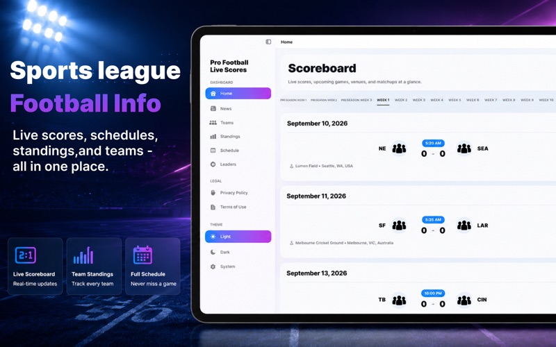 Sports League For Football iPhone screenshot