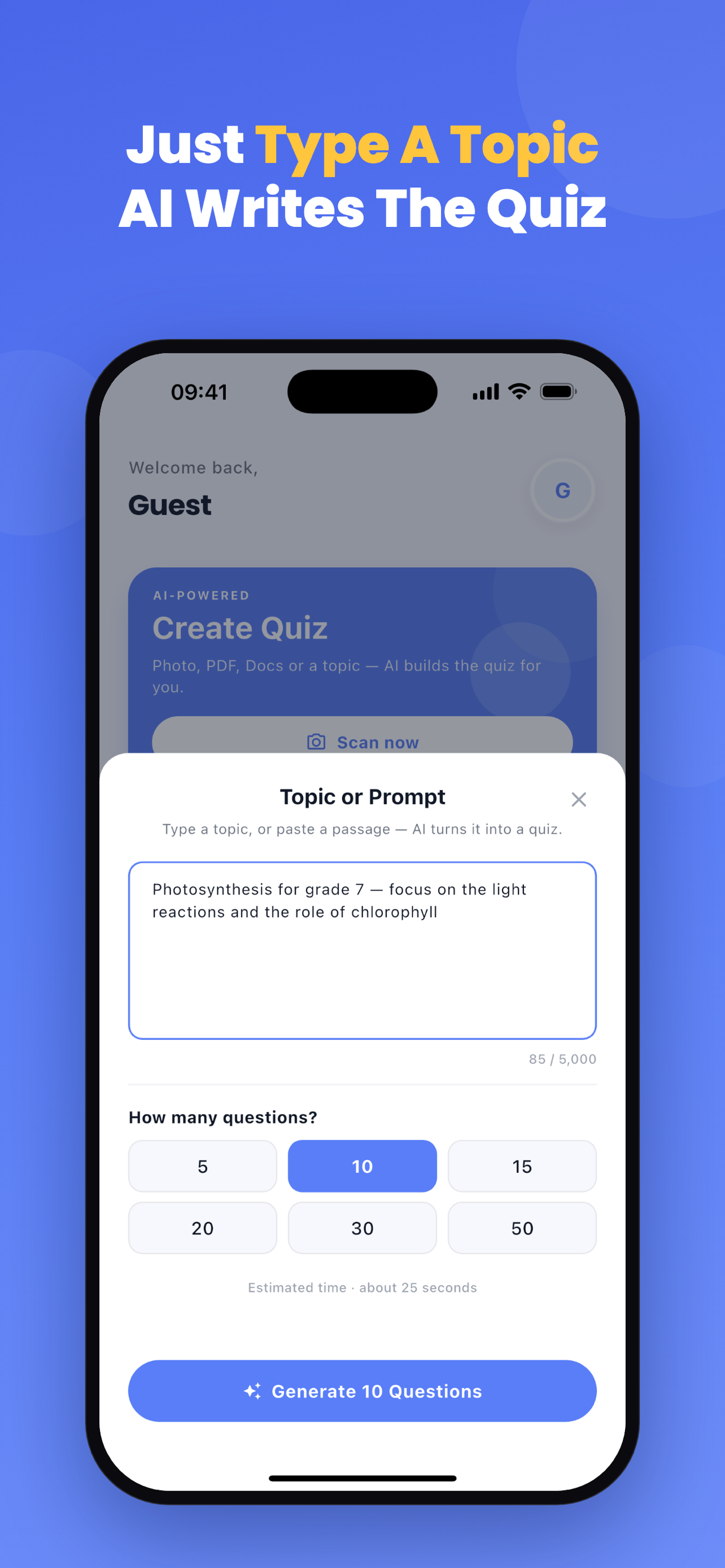 Worksheetzone: AI Quiz Maker screenshot 4