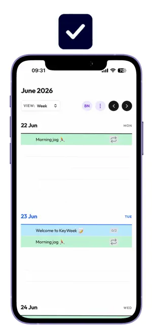 KeyWeek App screenshot 1