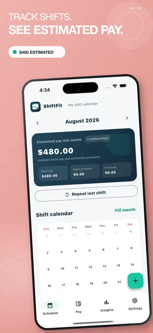 ShiftFit: Work Pay Tracker screenshot 1