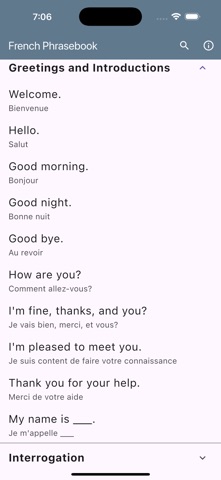 French Basic Phrases screenshot