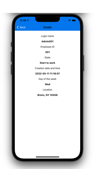 Enterprise Punch Card-Timecard Screenshot