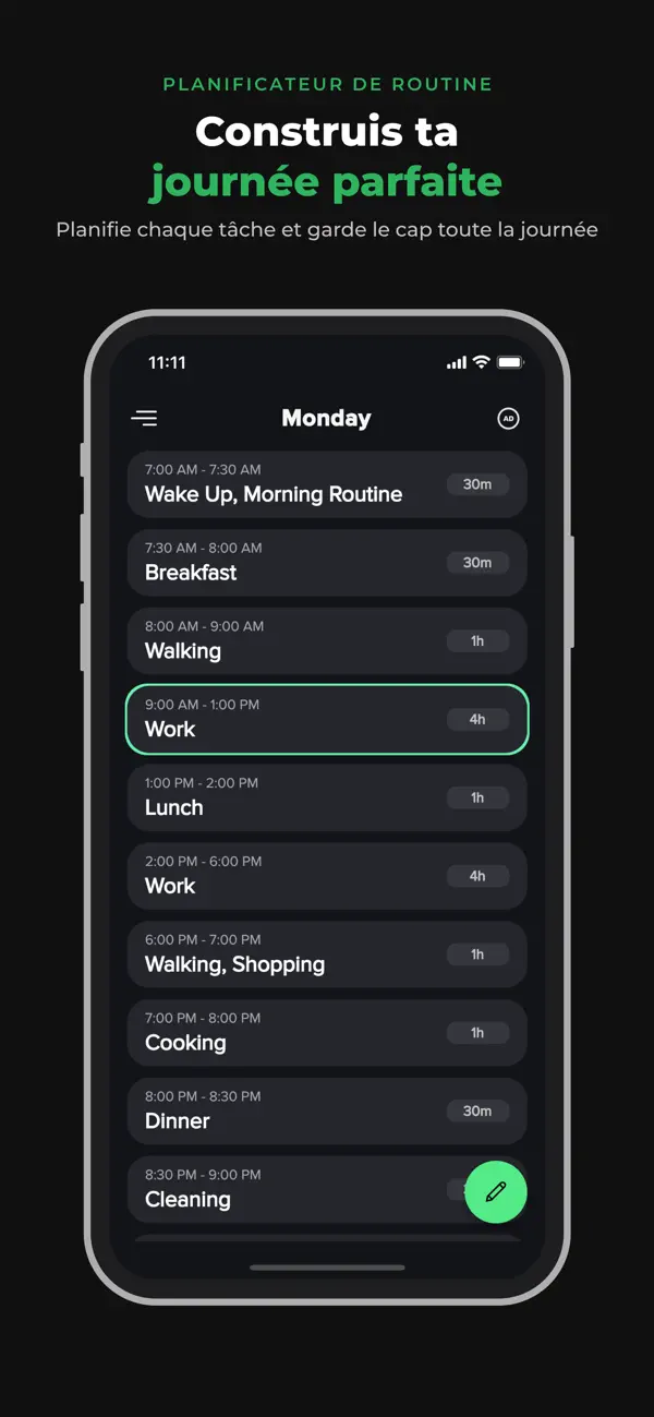 Screenshot #1 pour Agenda quotidien et routine