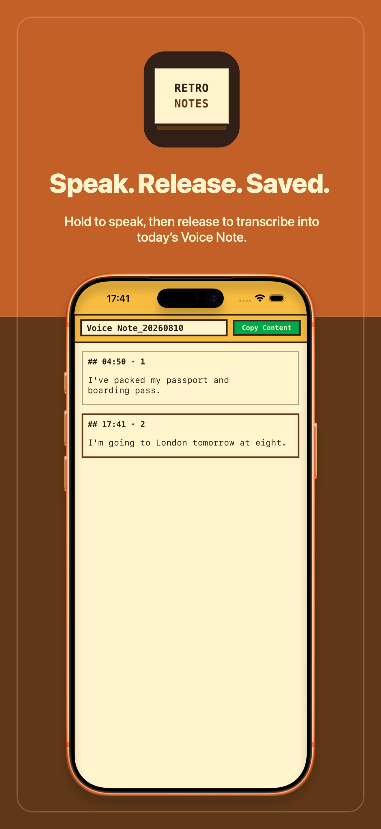 RetroNotes Markdown screenshot 2