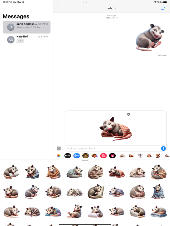 Screenshot #5 pour Sleeping Opossum Stickers