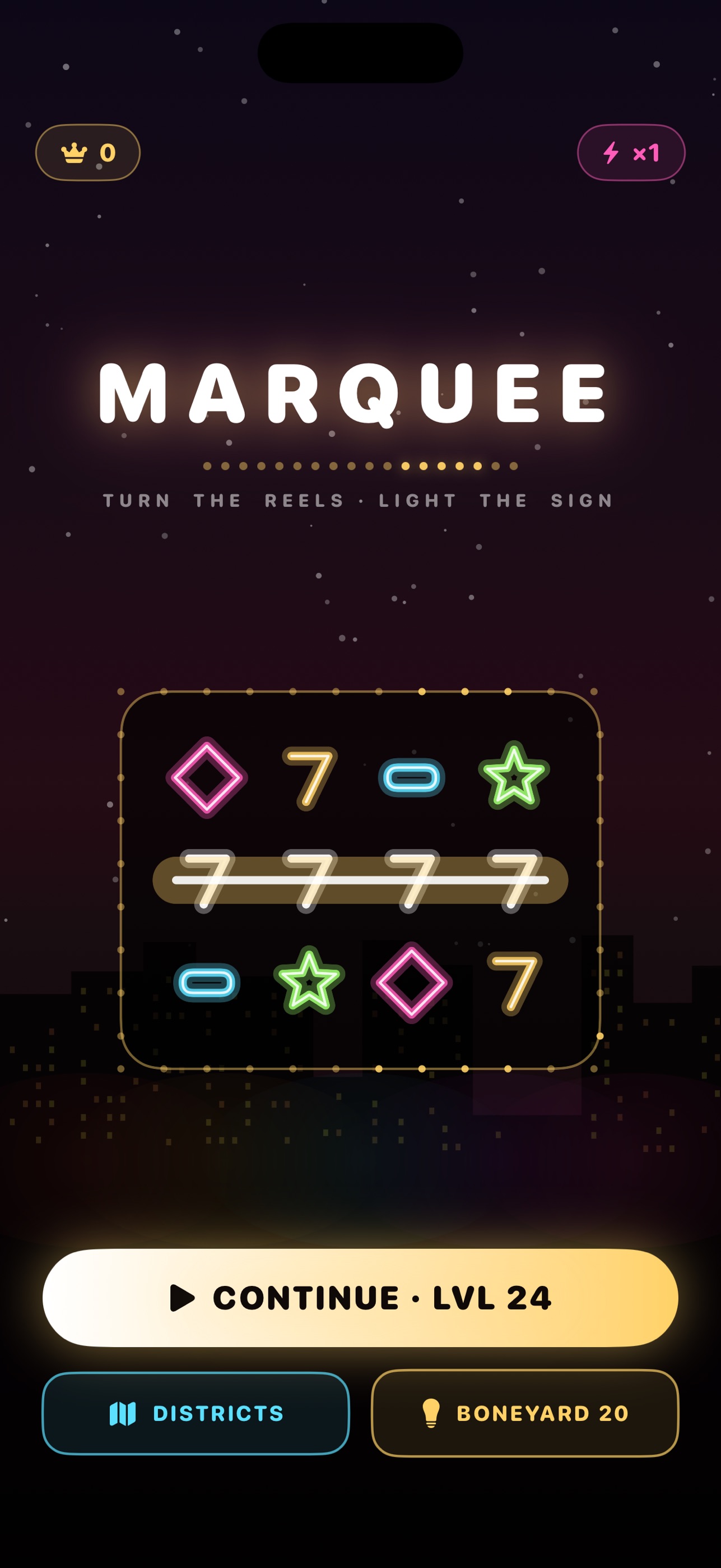 Screenshot 1 of Marquee: Neon Reel Puzzle
