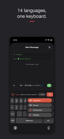 KeeKom: Translate Keyboard iPhone screenshot