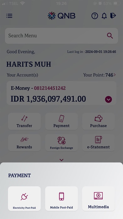 QNB Indonesia Mobile Banking Screenshot
