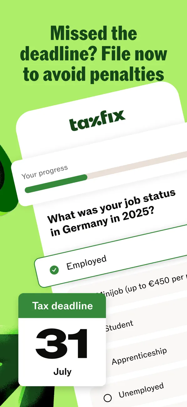 Screenshot #1 pour Taxfix: Tax return for Germany