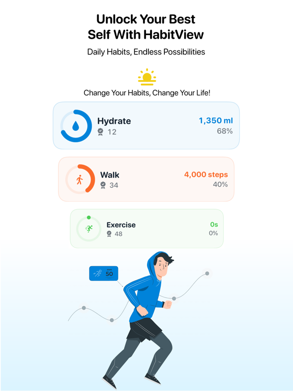 Habit Tracker - HabitView iPad screenshot 1 - Productivity app