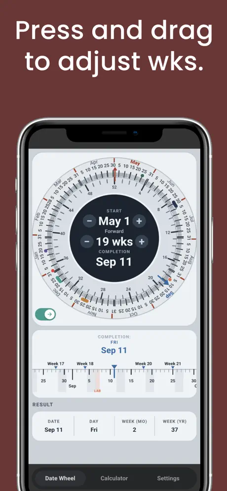 Date Wheel Calculator screenshot 2