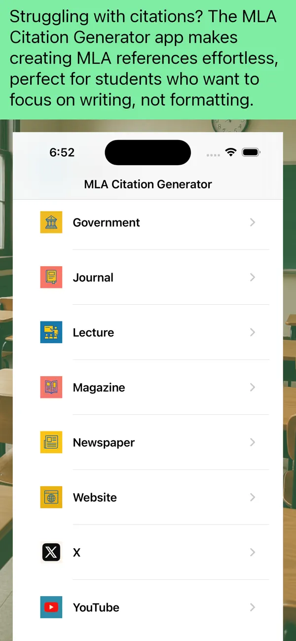 Screenshot #1 pour MLA Citation Generator