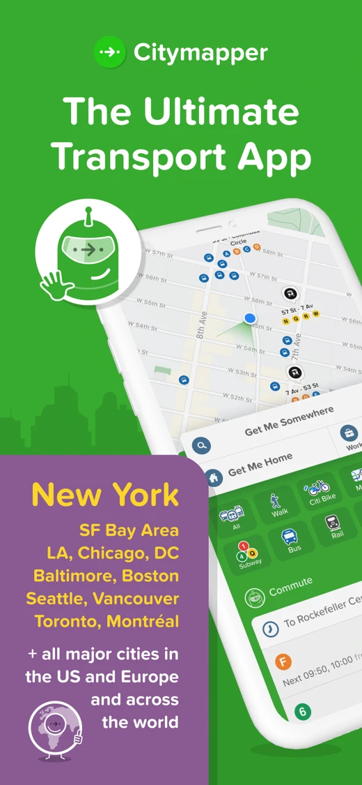 Citymapper: All Live Transit search result