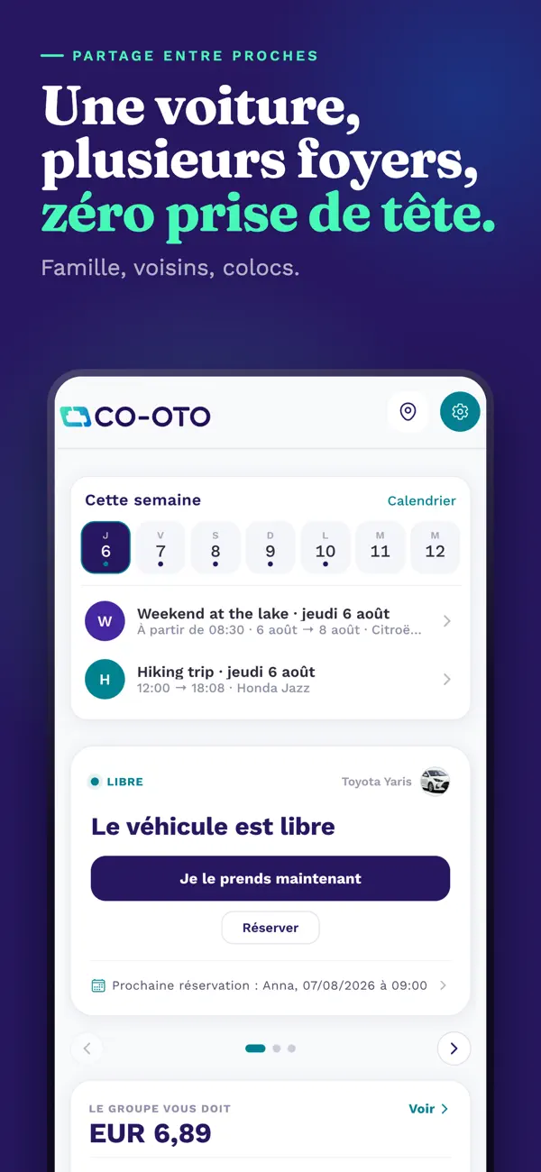 Screenshot #2 pour Co-oto: Partage de voiture