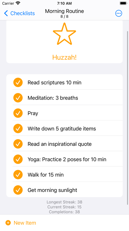 #2. Checklist Tracker: Routine Fox (iOS) Podle: Joshua Bryson