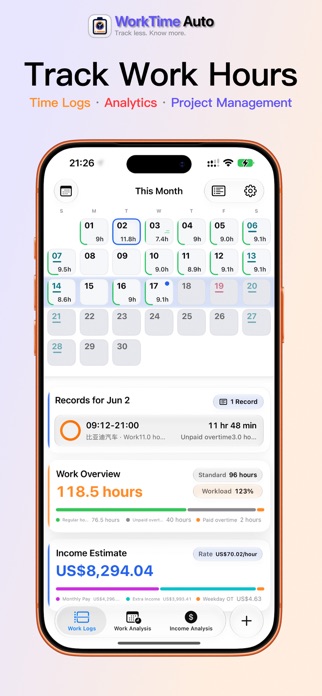 WorkTime Auto Screenshot 1 of 5