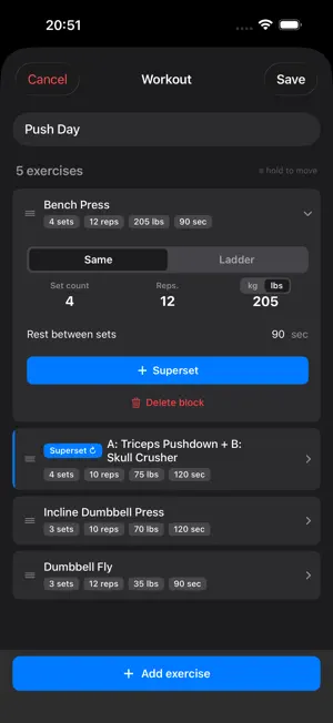 JustBB Strength Training Log screenshot 3