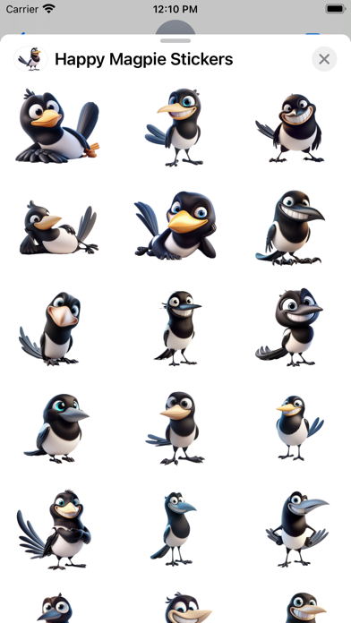 Screenshot #2 pour Happy Magpie Stickers