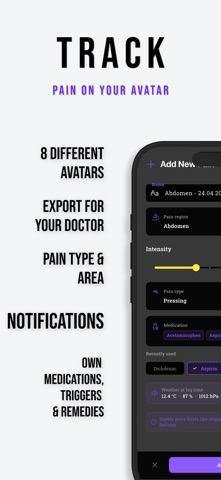 Ouchless - Pain Tracker Diary iPhone screenshot