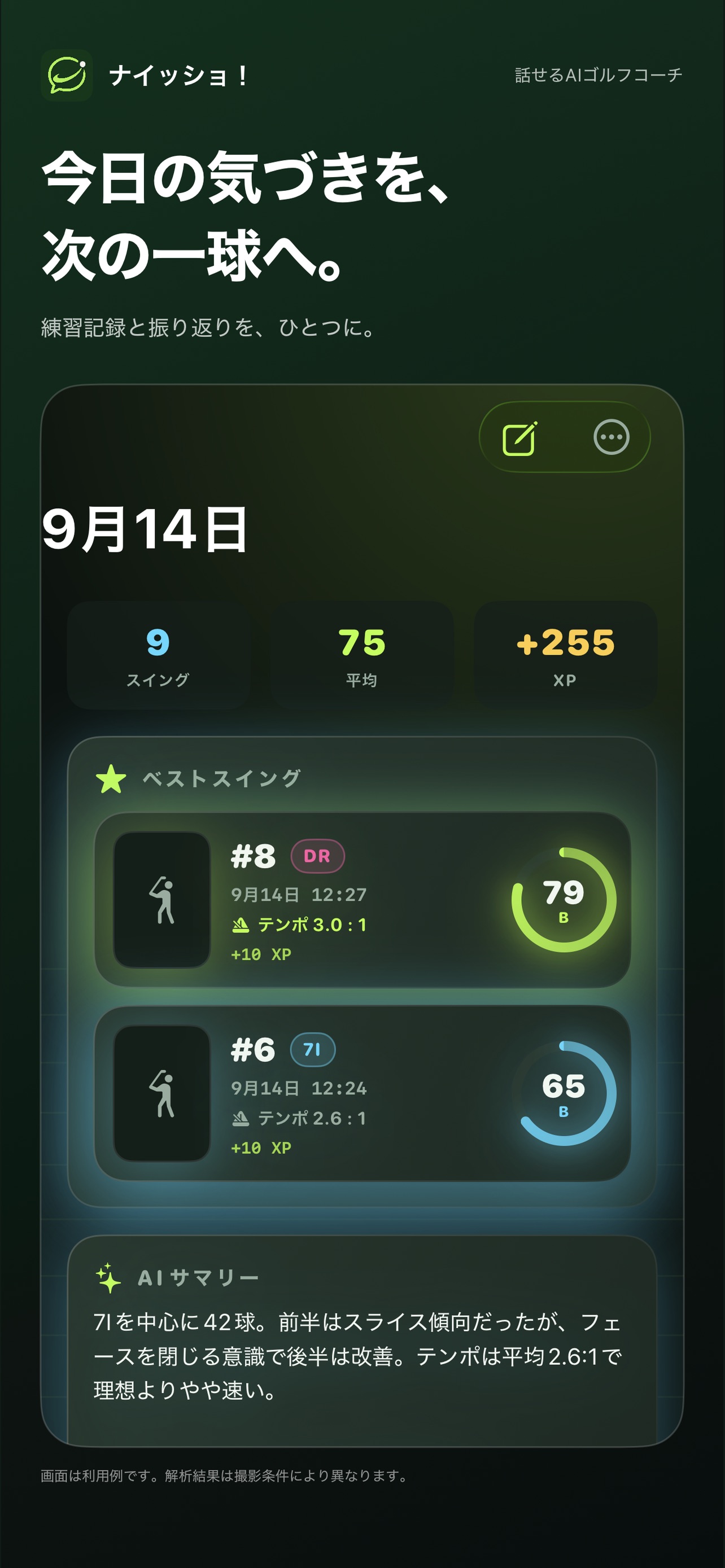 Screenshot 4 of ナイッショ！ — 話せるAIゴルフコーチ