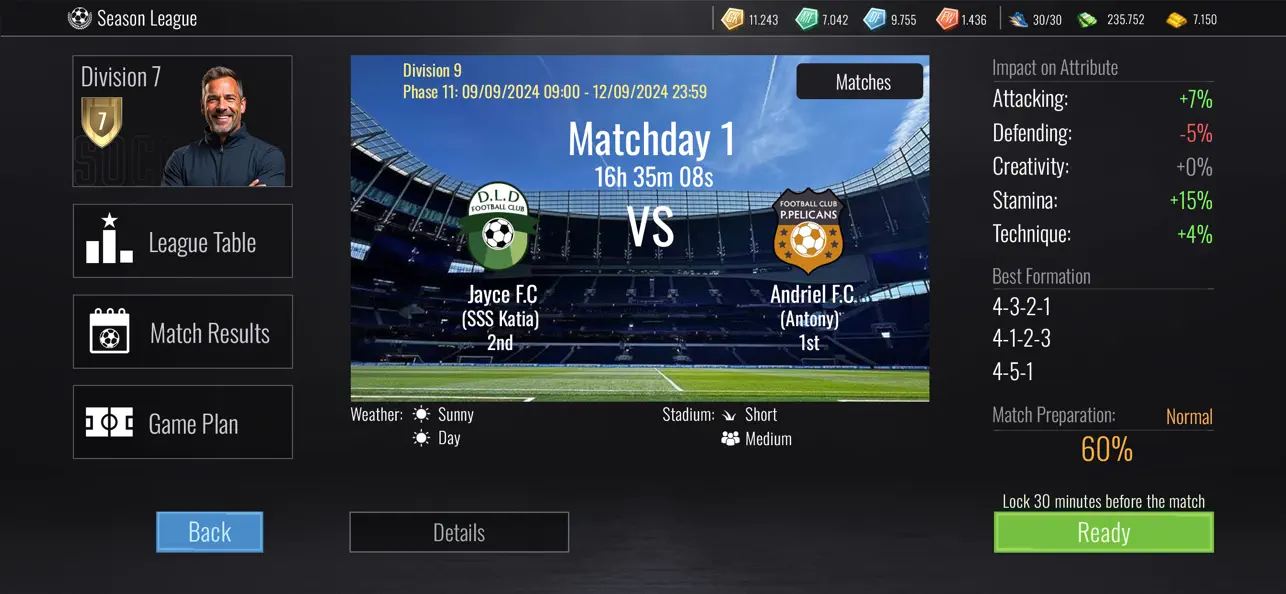 Soccer Dynasty: Club Manager Hack screenshot 5 - game app interface