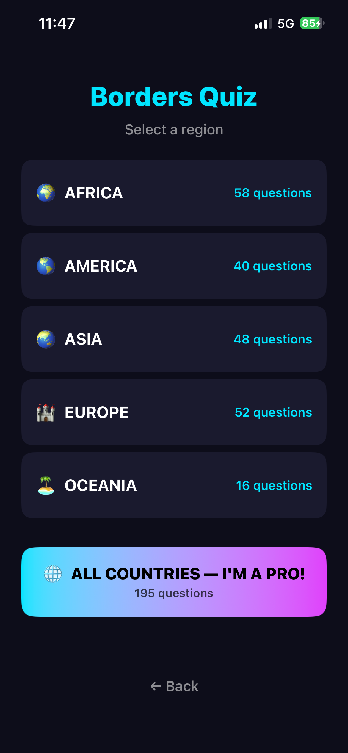 Countries Borders Quiz screenshot 5