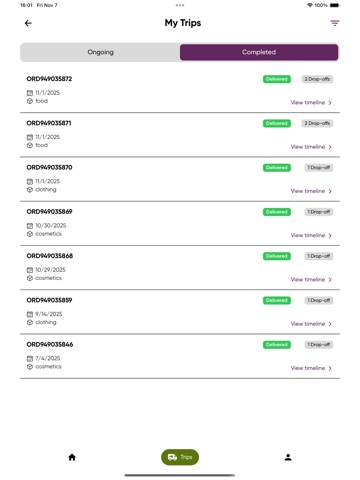 Swift Logistics Driver iPad screenshot