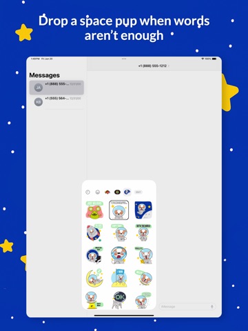 Astronaut Dog Stickers iPad screenshot