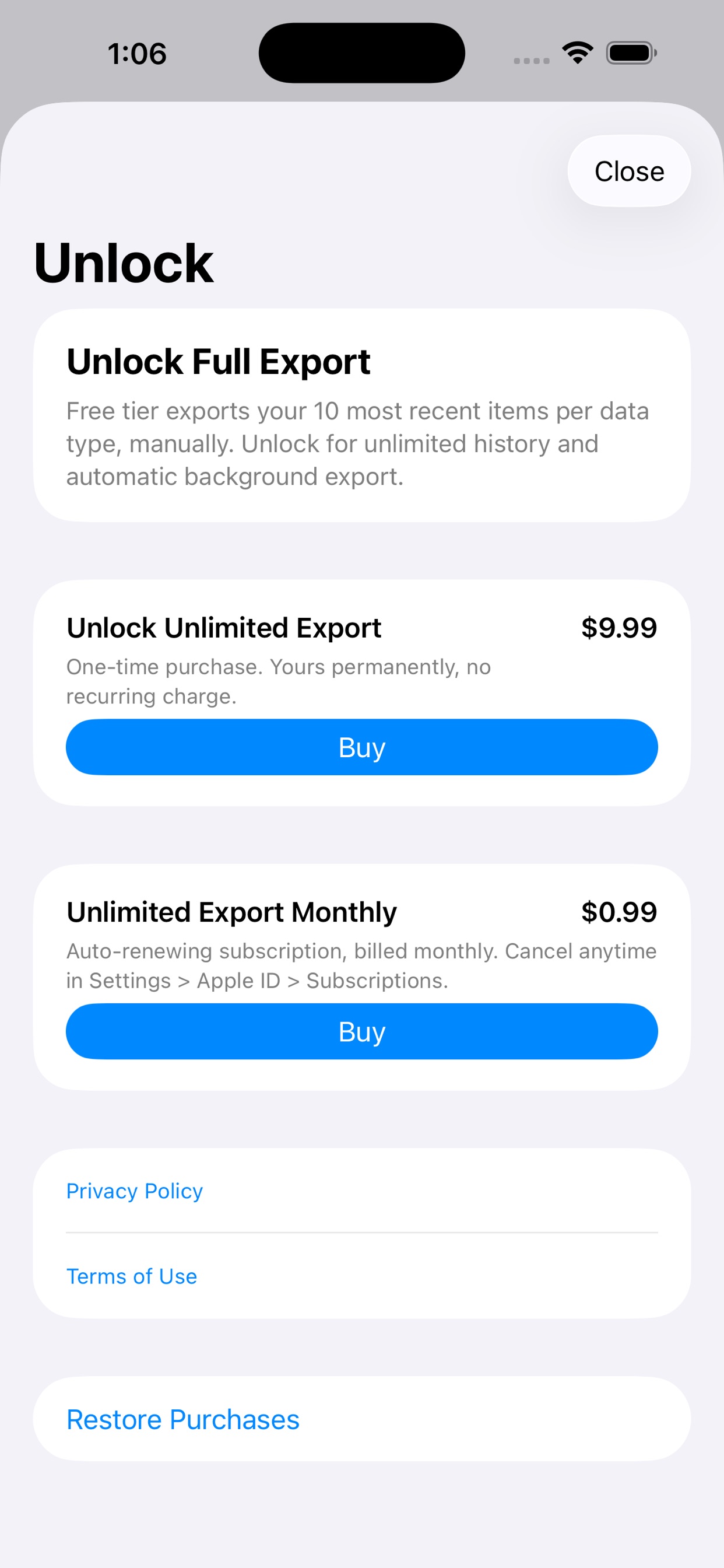 Screenshot 5 of Data Exporter by GrooveWise