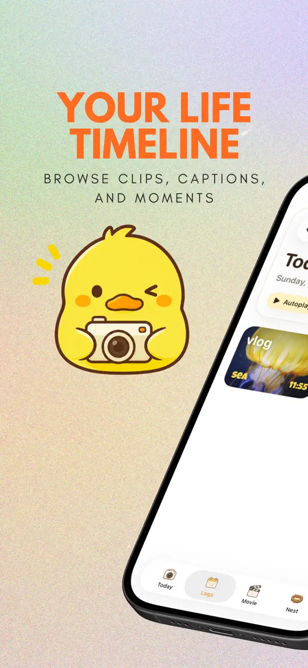 DuckLog: Daily Vlog App - Personal Video Diary for iPhone App Store screenshot 2