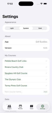 My Golf Buddies iPhone screenshot