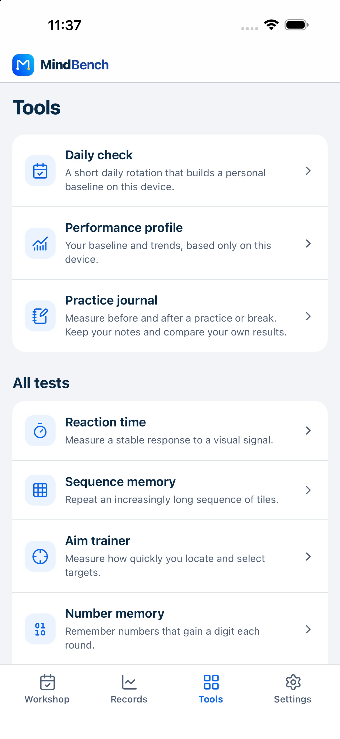 Screenshot 5 of MindBench