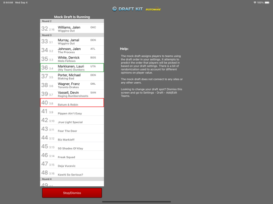 Screenshot #5 pour Fantasy Basketball Draft '24
