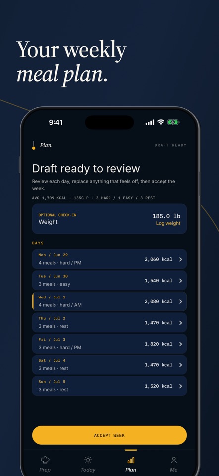 Mero Performance Meal Planner screenshot 2