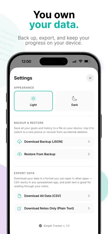 Simple Tracker: Goals screenshot 7 of 7