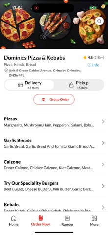 Dominics Pizza & Kebabs. Screenshot 2 of 4