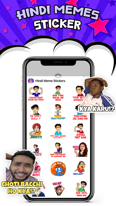 Screenshot 3 of Animated Hindi Stickers Meme App