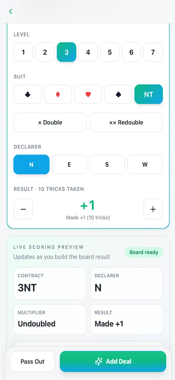 Screenshot #3 pour Bridge Score Pro