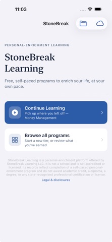 StoneBreak Learning iPhone screenshot