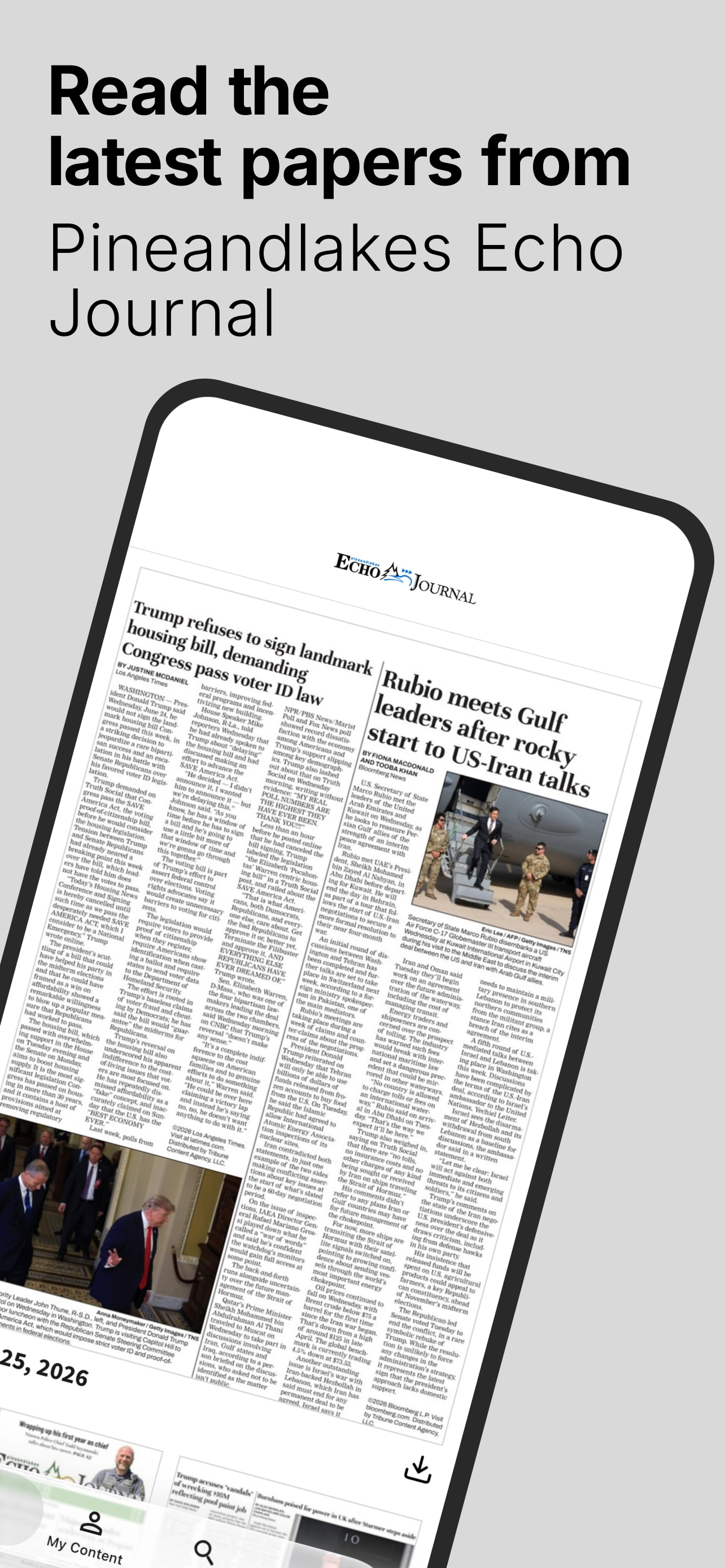 Pine and Lakes EJ E-paper