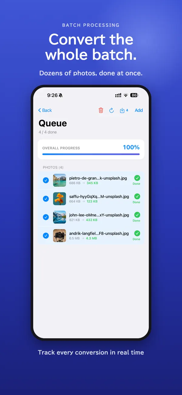 Screenshot #2 pour Photo Batch Resize & Converter