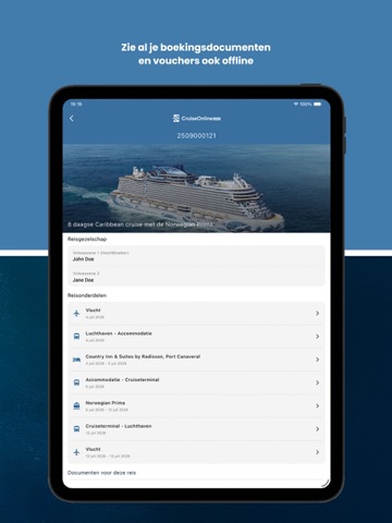 CruiseOnline –Boek jouw Cruise iPad screenshot