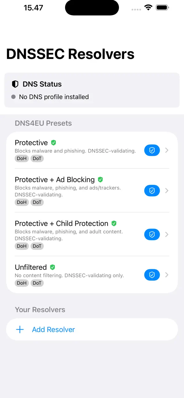 Screenshot #1 pour DNSSEC