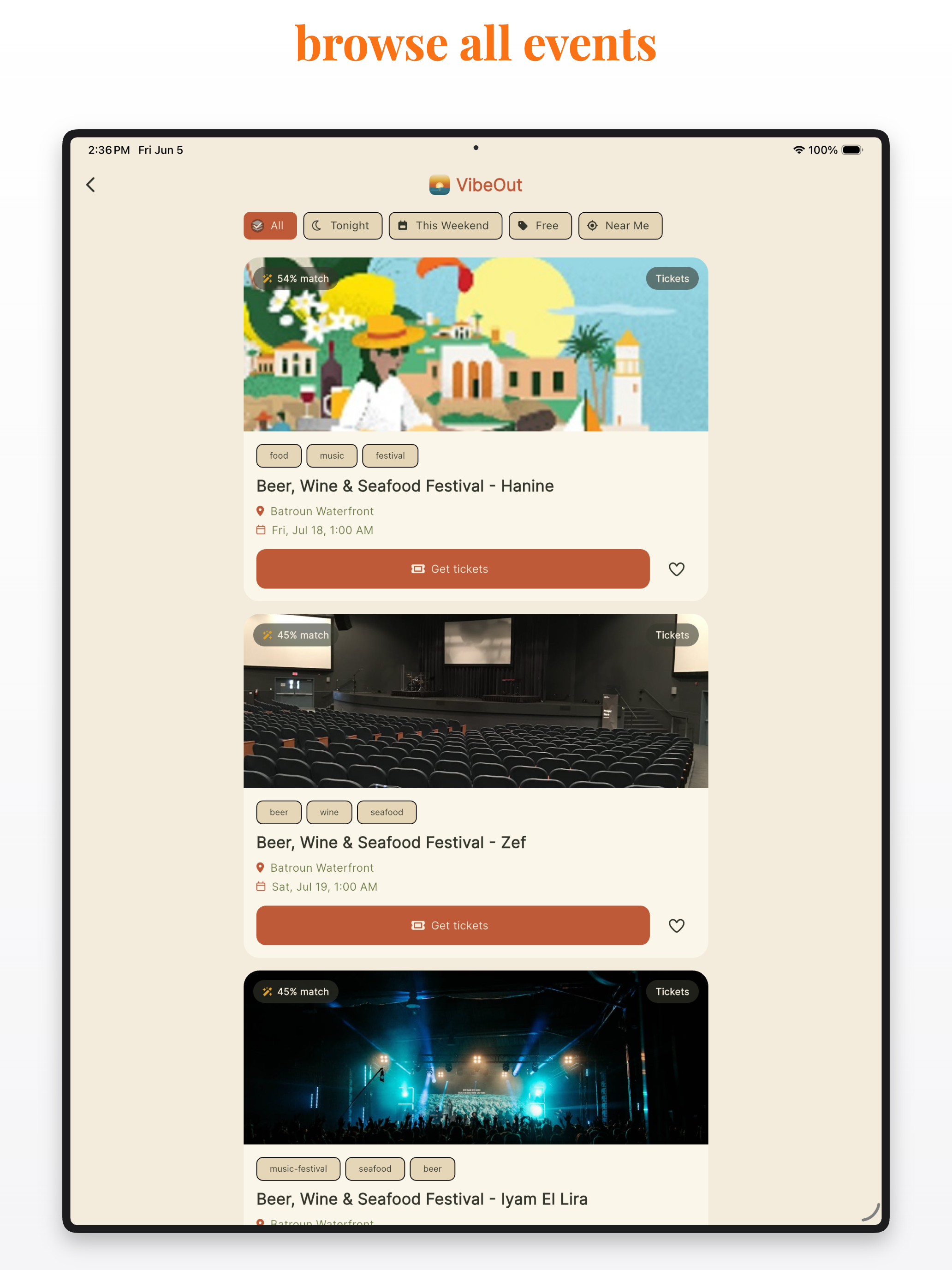 VibeOut: Nightlife & Events