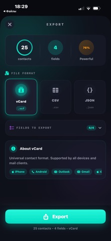 VCFCard – Organize Contacts iPhone screenshot
