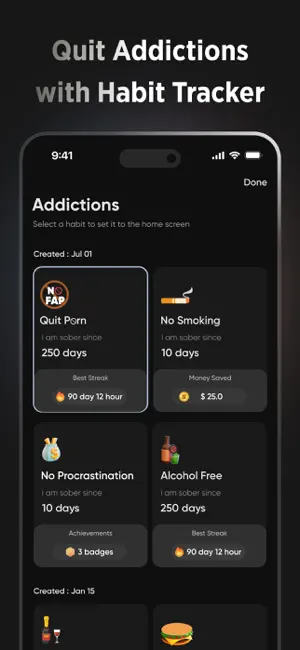 BeSober Bad Habit Quit Tracker screenshot 2