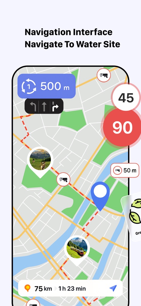 Natures GPS. - The app offers precise turn-by-turn guidance and real-time speed limit indicators for efficient site access.